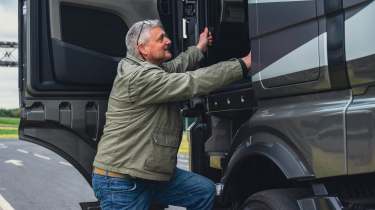 MAN eTGX truck test: Chris Rosamond close-up