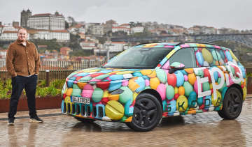 Ellis Hyde with the Skoda Epiq prototype