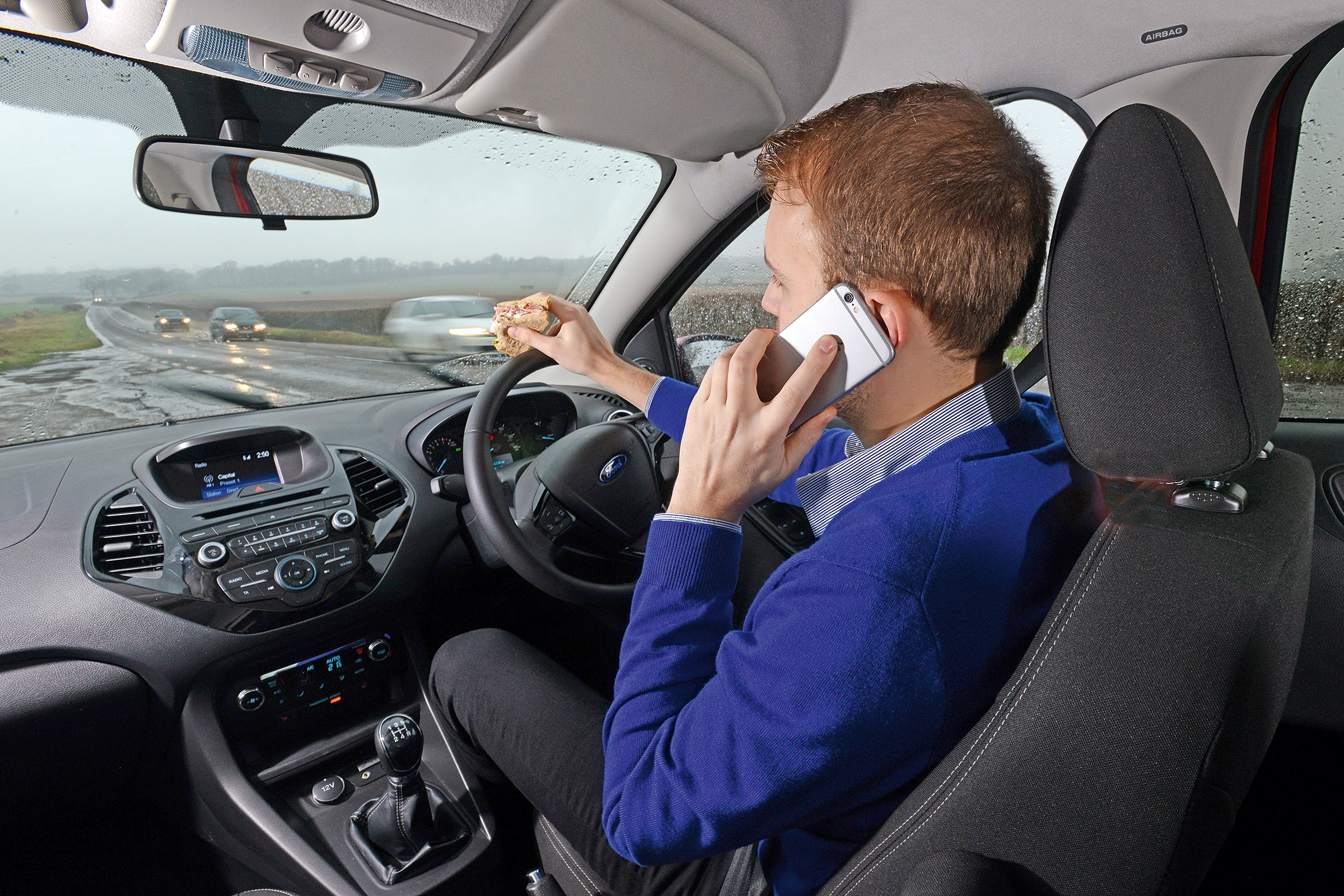 Distracted driving: how texting, eating and phoning at the wheel