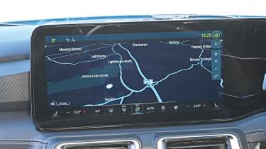 Ford Mustang&#039;s infotainment system displaying navigation