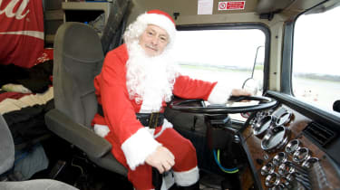 We drive the Coca Cola Christmas lorry! interior