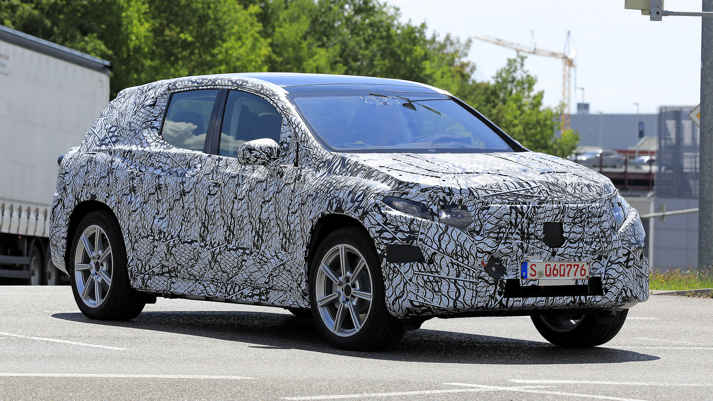 new 2022 mercedes eqe electric suv spied first time