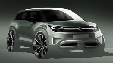 Volkswagen ID.2X teaser sketch - front 3/4