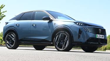 Electric car charging mega test - Peugeot front angled