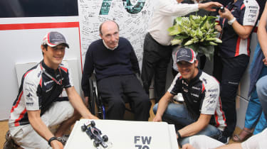 Bruno Senna, Frank Williams and Pastor Maldonado