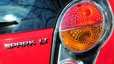 Chevrolet Spark rear badge and light