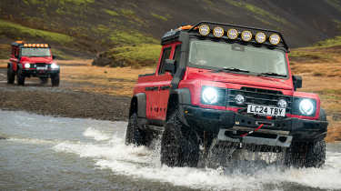 INEOS Grenadier Trialmaster X LETECH - front pair wading through water