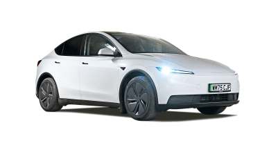 Winter range test - Tesla front angled