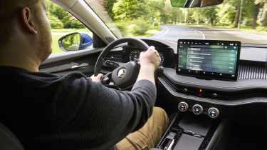 Ellis Hyde driving the Skoda Superb