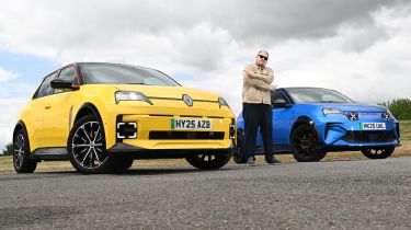 Renault 5 E-Tech Iconic Five long-term - front with Alpine 