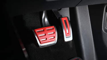 Volkswagen Golf GTI Edition 50 being driven in the UK - pedals