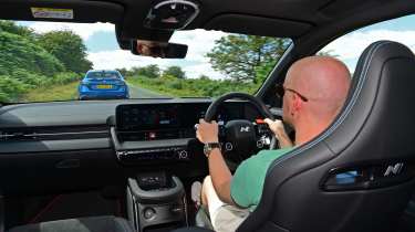 Alex Ingram driving the Hyundai Ioniq 5 N