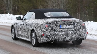 BMW 4 Series Convertible spies - rear 3/4 winter