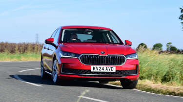 New Skoda Superb UK drive - front cornering 