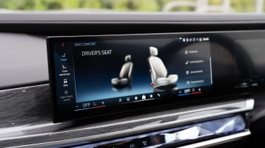 BMW 7 Series seat adjustment screen