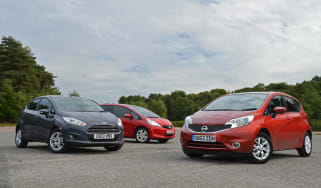 Ford Fiesta, Nissan Note, Honda Jazz hatchback 2013 group test