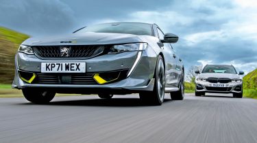 Peugeot 508 SW Sport Engineered vs BMW 330e xDrive Touring - both cars side by side