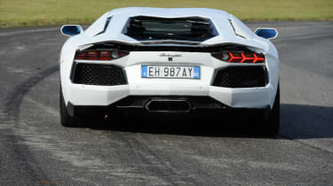 Lamborghini Aventador rear cornering