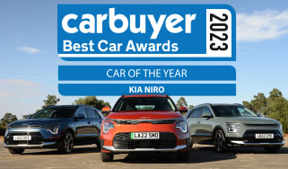 Carbuyer Car of the Year winner graphic (3 Kia Niros)
