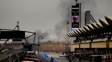 Smoke on the horizon in Sakhir, Bahrain