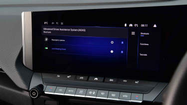 Vauxhall Astra Electric - driver assistance screen