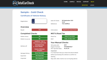 最好的汽车检查网站- TotalCarCheck