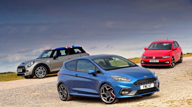 Ford Fiesta ST vs MINI Cooper S vs Volkswagen Polo GTI - static
