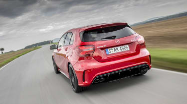 Mercedes-AMG A45 2015 red rear tracking