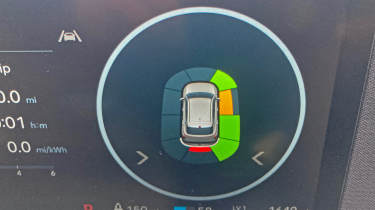 Dashboard displaying parking sensor information