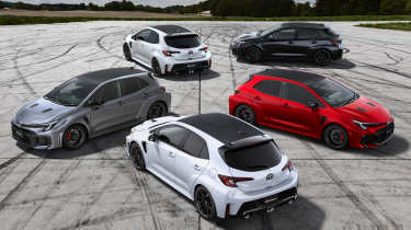 Toyota GR Corolla - group of cars on track