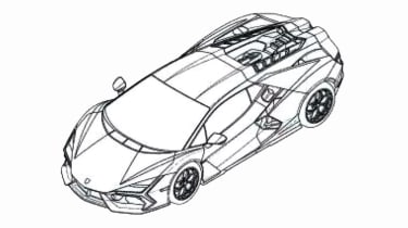 Lamborghini Aventador successor patent images - front angle