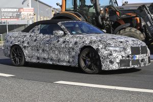 BMW M4 Convertible spies - front 3/4 tracking