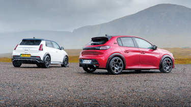 Alpine A290 vs Peugeot E-208 GTi - rear angled