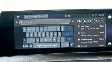 Peugeot E-3008 touchscreen displaying keypad