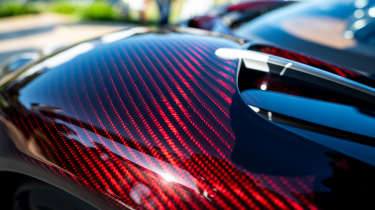 Pagani Utopia Roadster on display at 2024 Monterey Car Week - carbon fibre weave