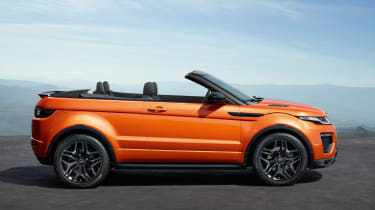 Range Rover Evoque Convertible side view roof down