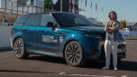 Jordan Katsianis with the Range Rover Sport EV prototype