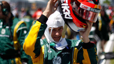 Heikki Kovalainen on the grid