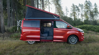 Ford Transit Custom Nugget - doors open and roof tent up