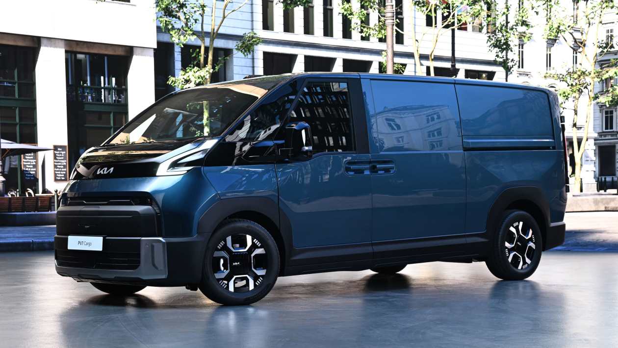 Kia PV7 Cargo electric van front three quarter view