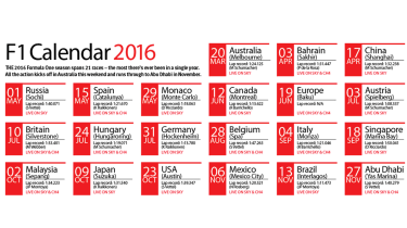 F1 2016 Calendar