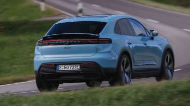 Porsche Macan Electric - rear corner with spoiler up