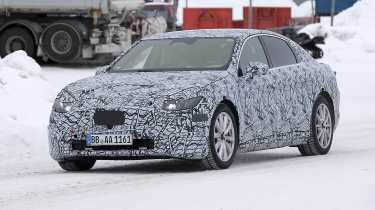 Electric Mercedes C-Class (camouflaged test car) - front