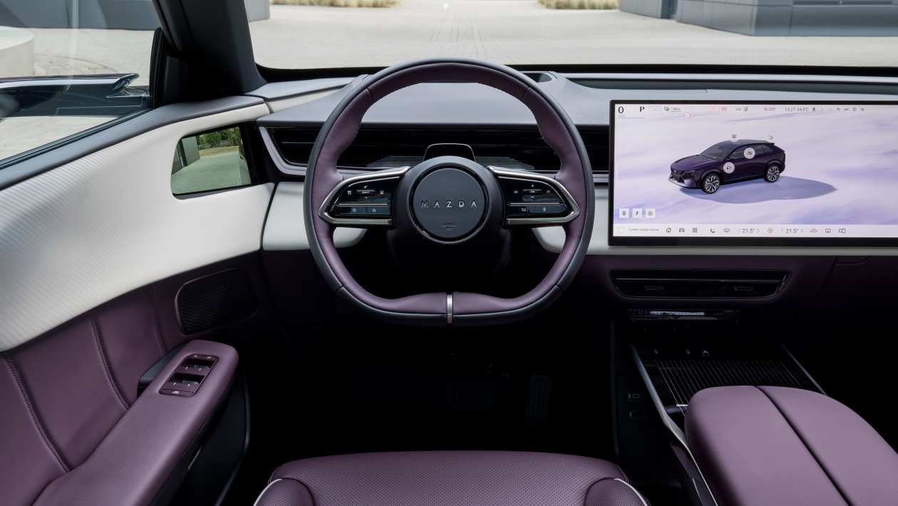 Mazda CX-6e plugged into a fast charger