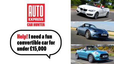 Car Hunter convertibles for under £15,000 - header image