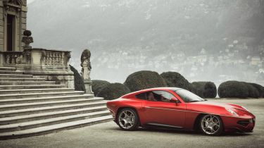 Alfa Romeo Disco Volante by Touring Superleggera outside a villa