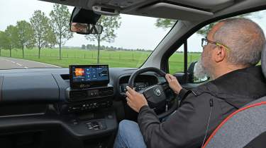Auto Express senior test editor Dean Gibson driving the Citroen e-Berlingo