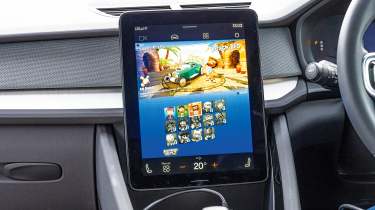 Video game on Polestar infotainment screen
