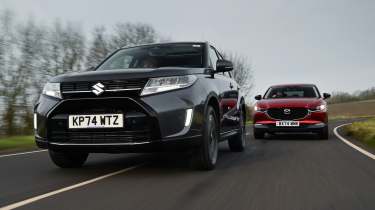 Suzuki Vitara and Mazda CX-30 - front tracking