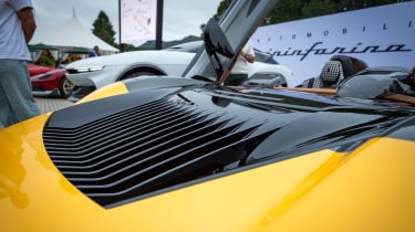 Pininfarina B95 on display at 2023 Monterey Car Week - front air intake